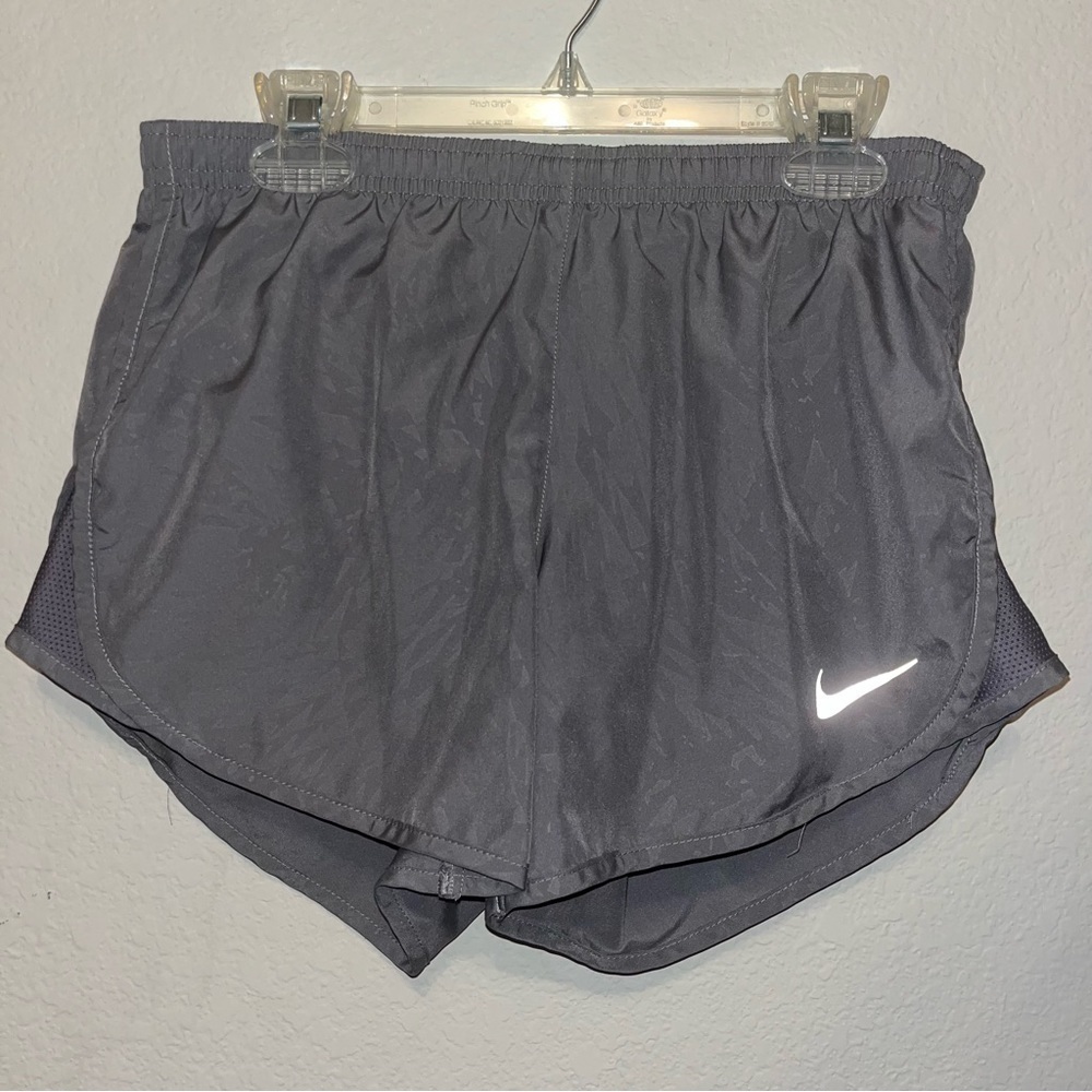 NIKE gray running shorts, zipper pouch in the back, size XS